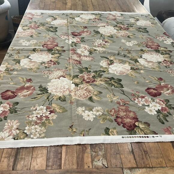 Upholstery-Weight Fabric Floral Screen Print Design by Richloom 57" X 104" yards - Picture 1 of 8